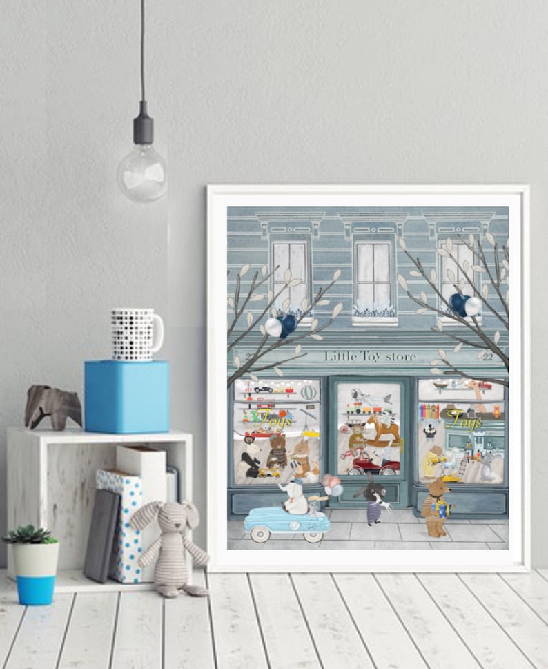 Little Toy Store. Nursery Art Children's Wall Art Toy Etsy