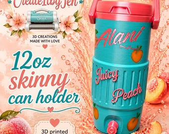 Peach 12oz skinny can Holder