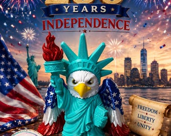 Statue of Liberty Eagle 3D Printed Collectible (Approx. 5 inches) – Patriotic Independence Day Decor