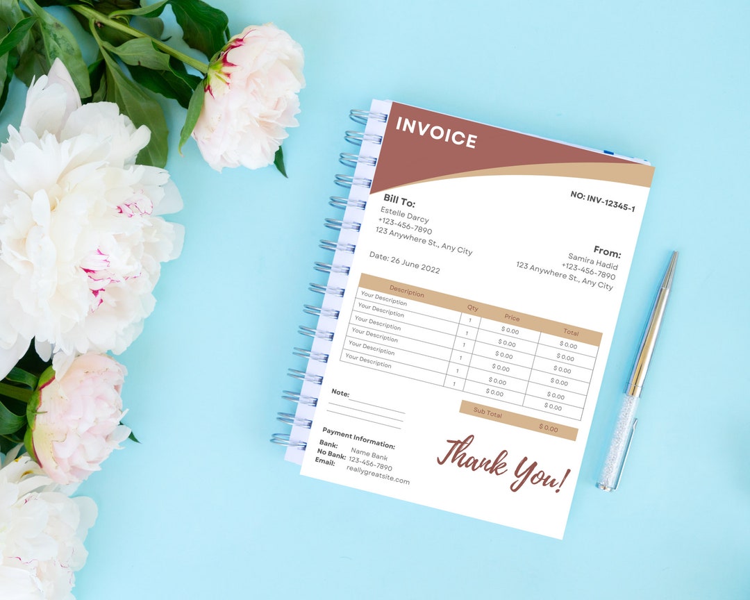 Temporary Invoice Note Business Invoice, Printable Invoice, Editable Invoice, Invoice Template ...