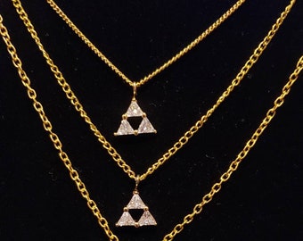 Golden Legend of Zelda Triforce Necklace