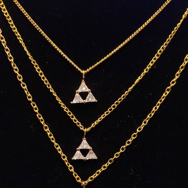 Golden Legend of Zelda Triforce Necklace