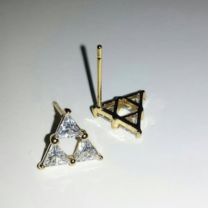 Golden Legend of Zelda Triforce Stud Earrings