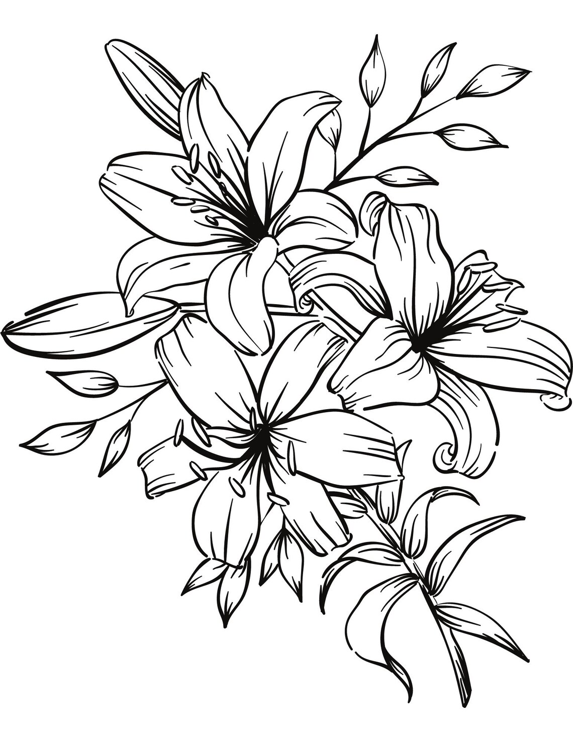PRINTABLE Flower Coloring Book Vol. 1 16 pages Downloadable | Etsy