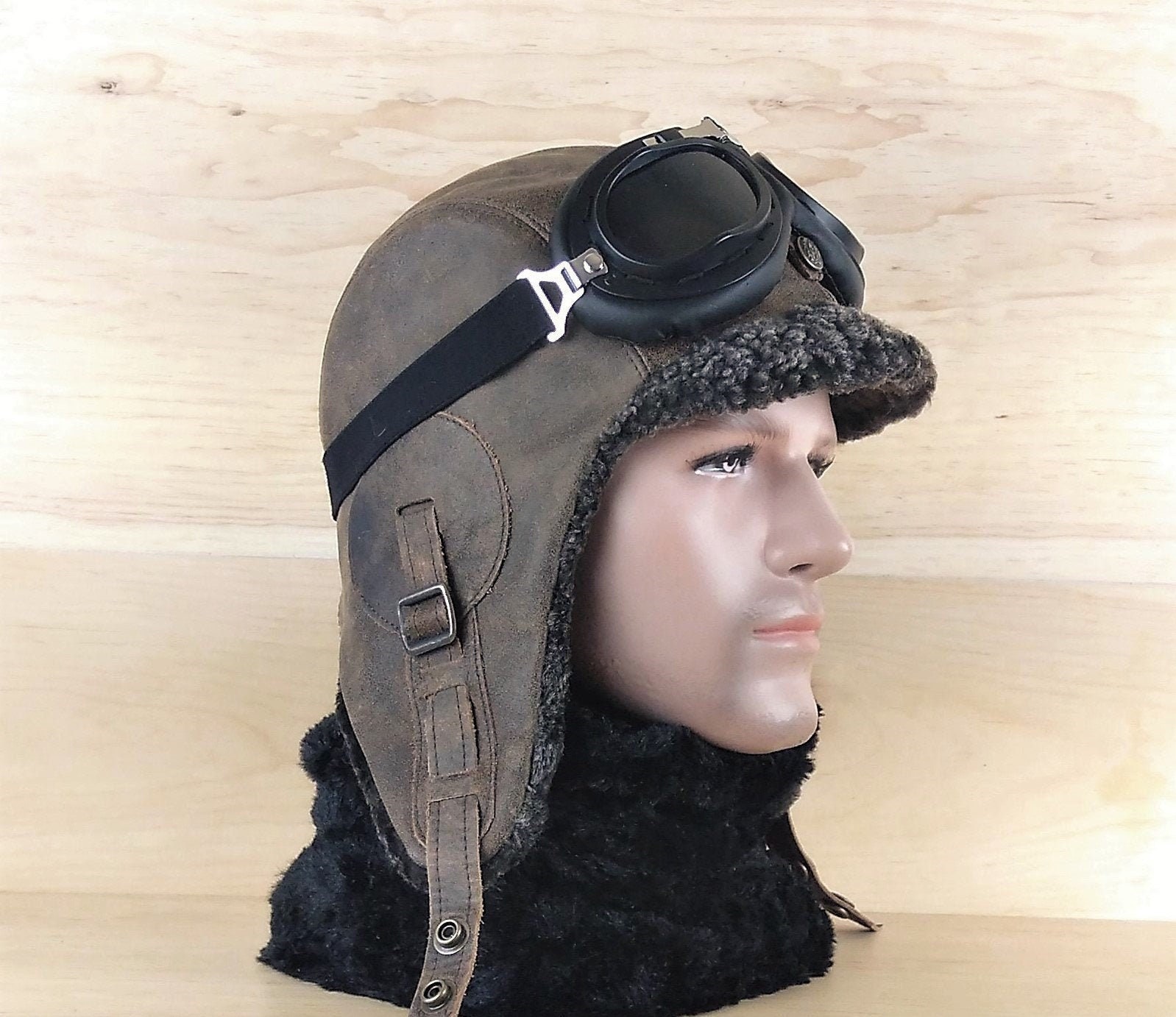 Men's Sheepskin Hat Gray Shearling 