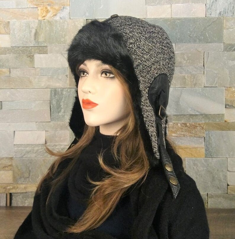 mink aviator hat