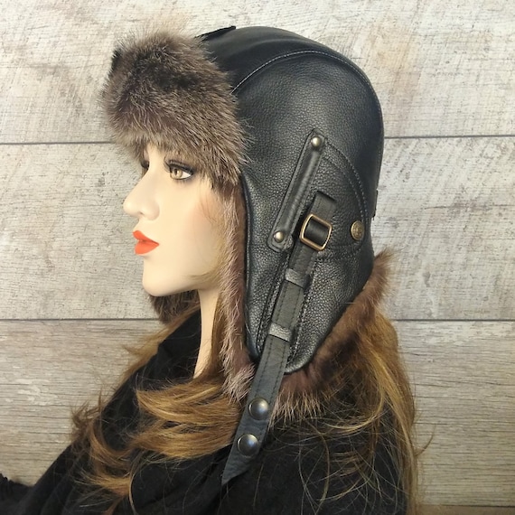 Real fur on sale aviator hat