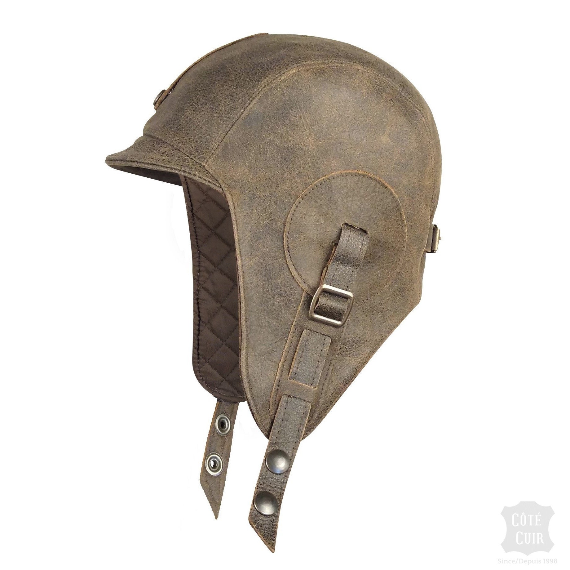 Aviator Hat and Goggles, Leather Pilot Helmet, Convertible Aviator Hat and Goggles, Leather Pilot Helmet, Convertible