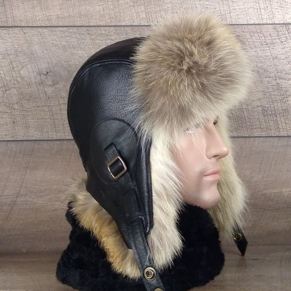 Coyote Fur Aviator Hat Ushanka 