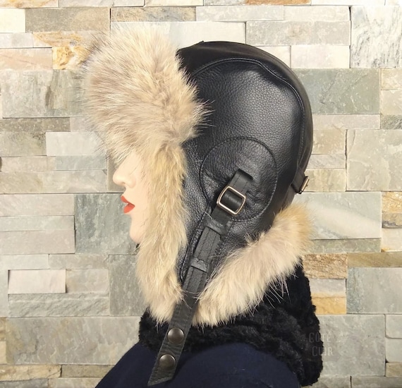 Women s Coyote Fur Aviator Hat Real Fur Ushanka Trapper Cap