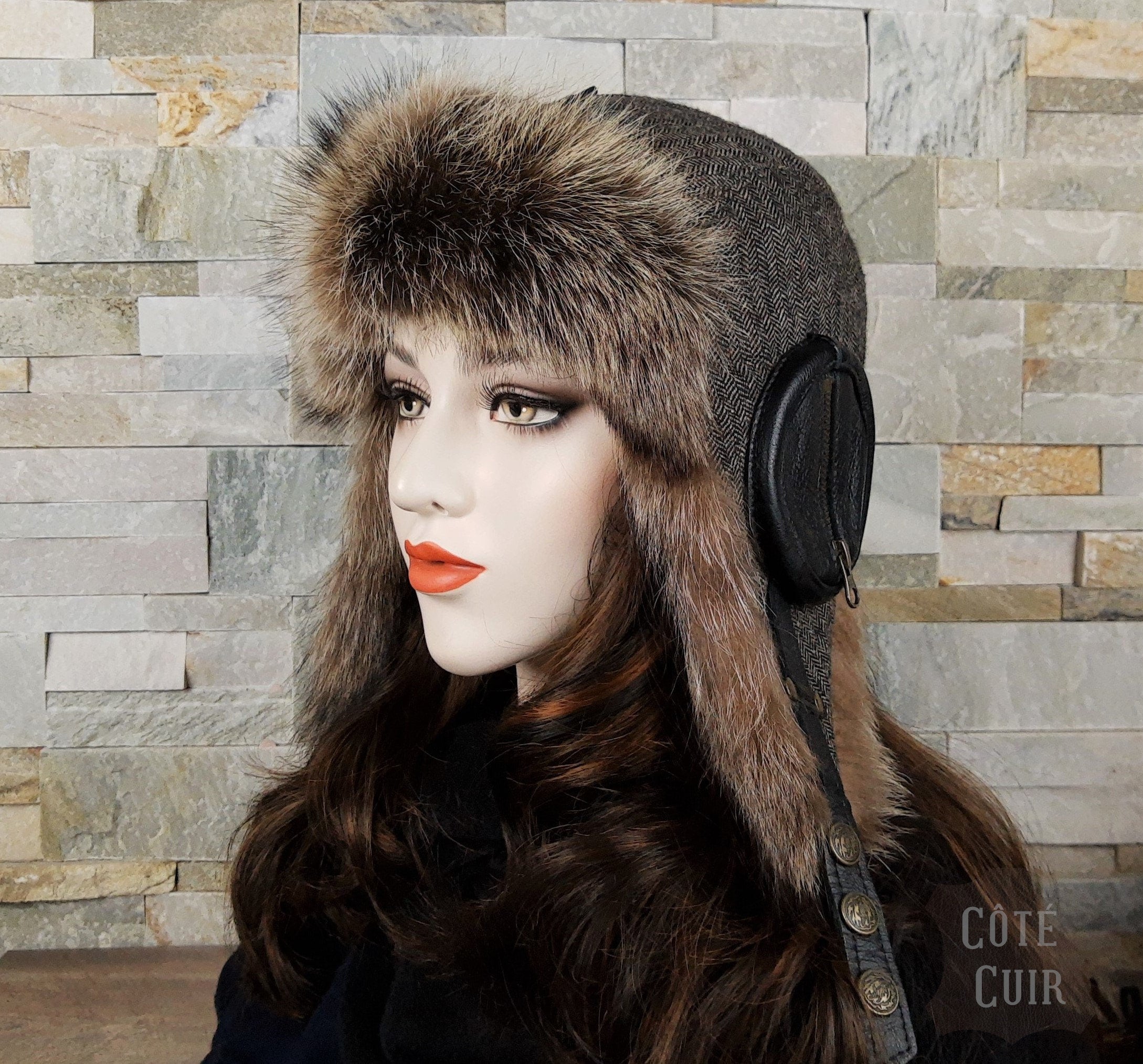 LY4U Chapeau D'hiver Avec épaisse Fourrure Synthétique, Rabats D