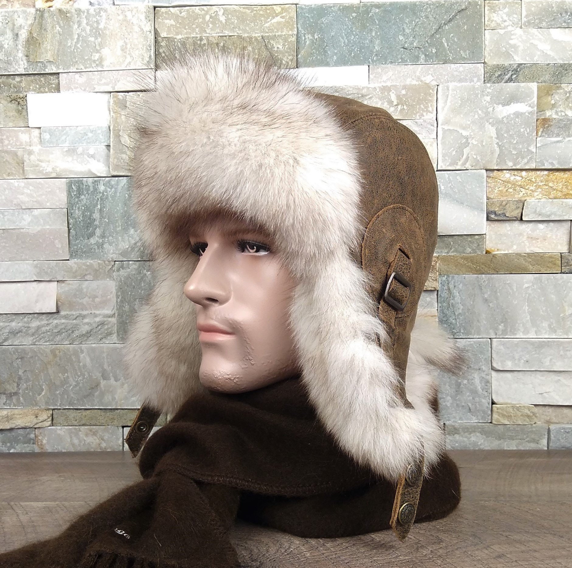 Ushanka Men's Fox Fur Aviator Real 