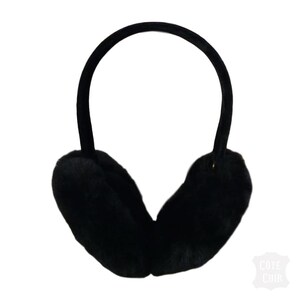 Cache-oreilles fourrure en peau de mouton pour femme, véritable mouton noir image 7