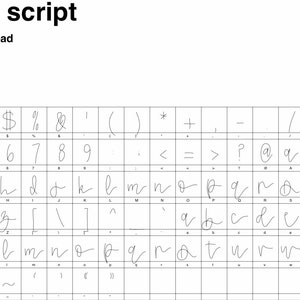 Simple Script Font Sheets Simple Script Font | Etsy