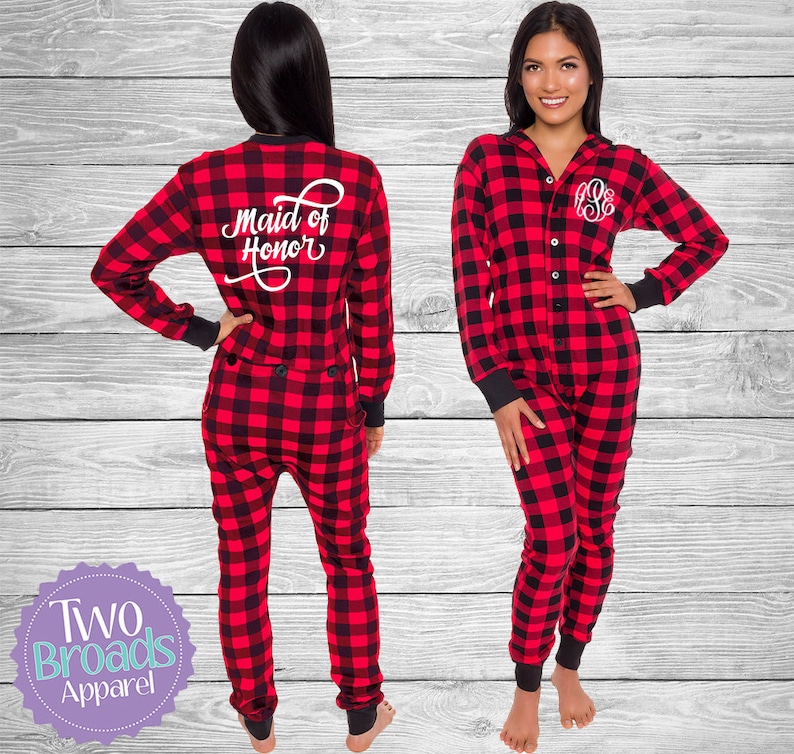 Flannel Footie Pajamas Adult Footie Pajamas Adult Onesie Etsy