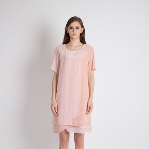 Architectural Loose Fit Sweet Dress_Indigo-Pink image 1