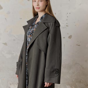 Cavalry keperstof voering gewatteerde oversized trenchcoat met riem Dress_BROWN