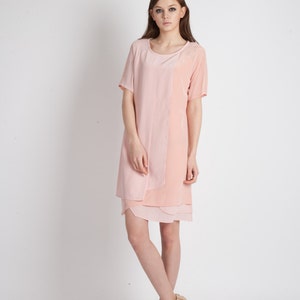 Architectural Loose Fit Sweet Dress_Indigo-Pink image 3