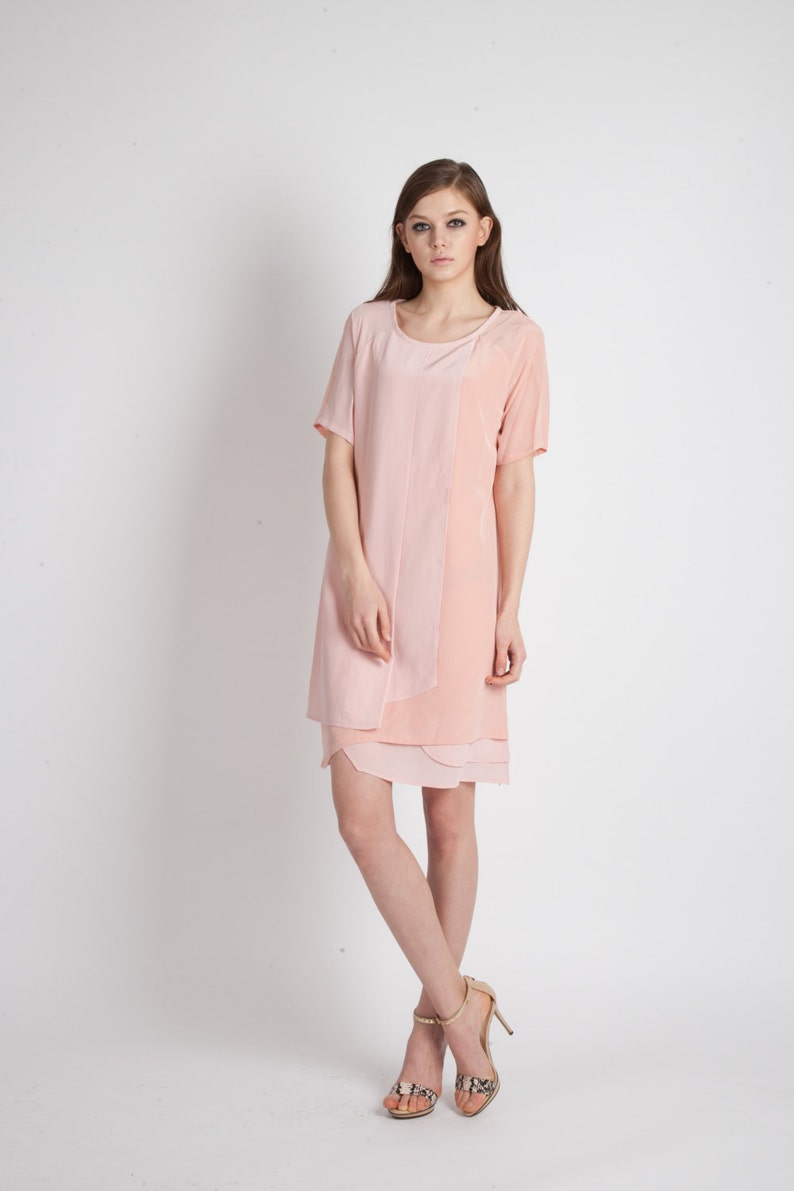 Architectural Loose Fit Sweet Dress_Indigo-Pink image 3