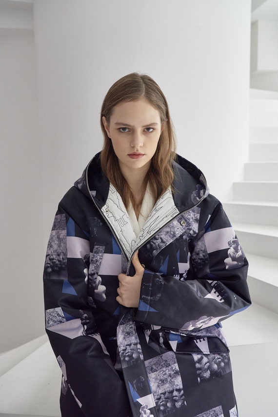 Winter Blues Unisex Hoody PADDING COAT_JET BLACK [W]