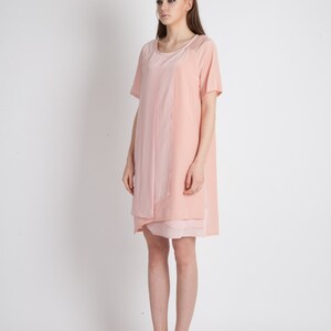 Architectural Loose Fit Sweet Dress_Indigo-Pink image 2