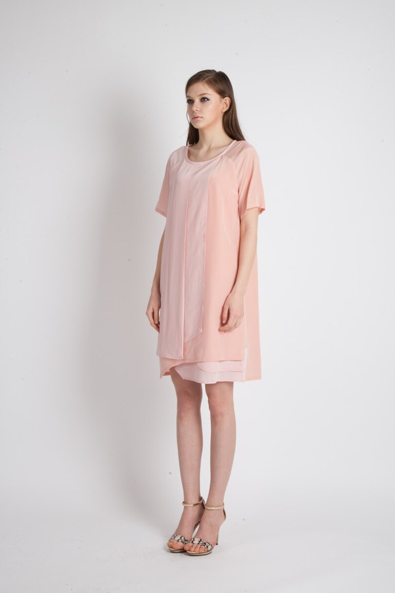 Architectural Loose Fit Sweet Dress_Indigo-Pink image 2