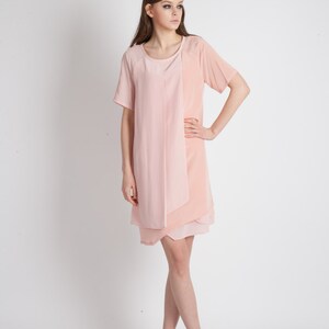 Architectural Loose Fit Sweet Dress_Indigo-Pink image 4