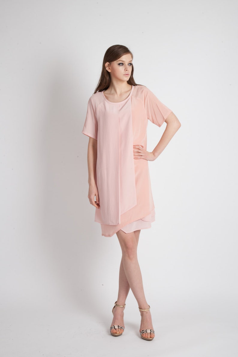 Architectural Loose Fit Sweet Dress_Indigo-Pink image 4