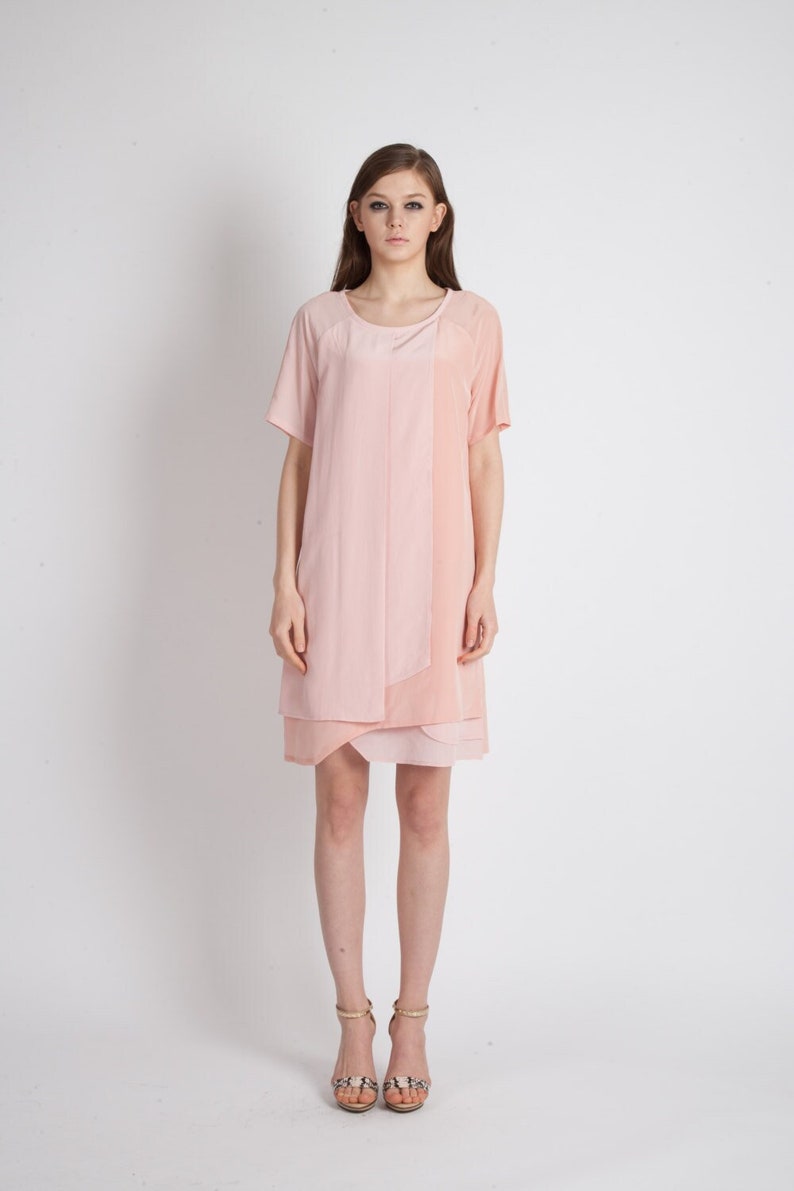 Architectural Loose Fit Sweet Dress_Indigo-Pink image 1