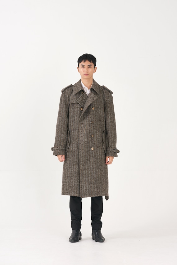 Herringbone trench coat sales