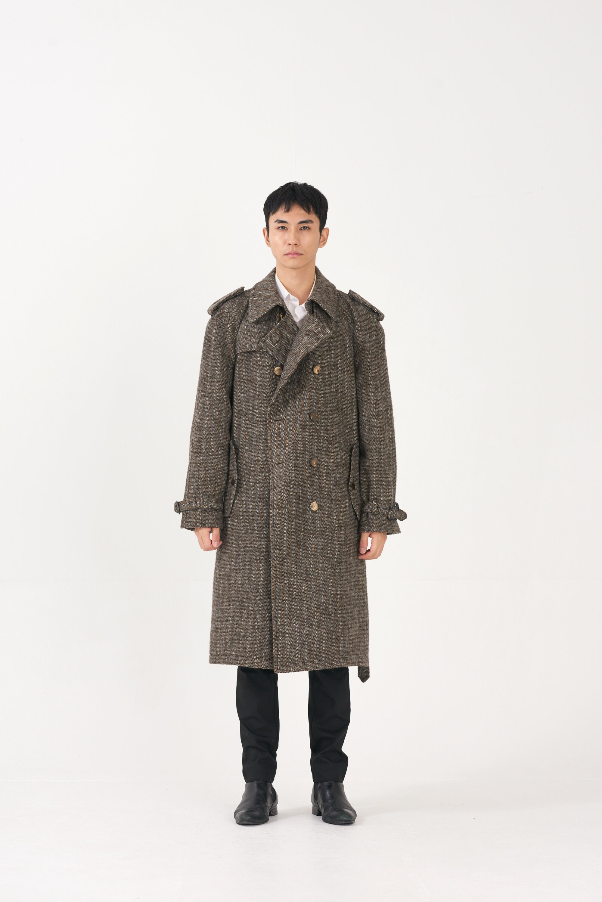 ジャケット・アウター HAND MADE herringbone over wool coat Herringbone Wool Coat – Idun