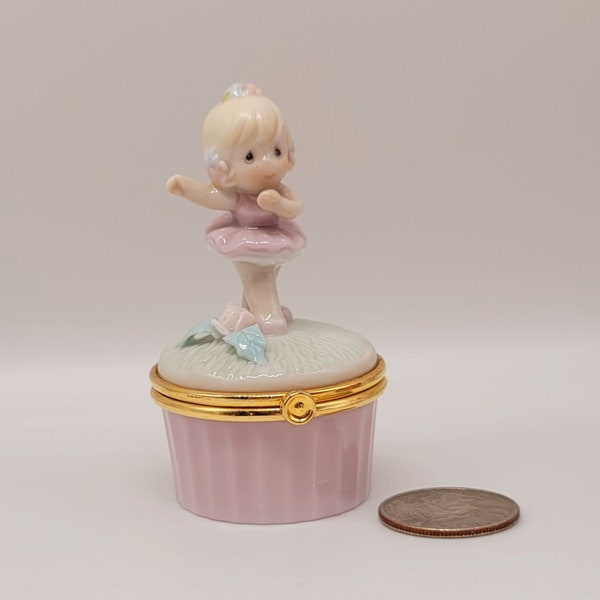 Vintage Ballerina Trinket Box Precious Moments