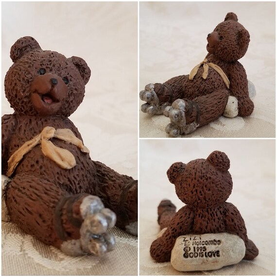 God Is Love Bear Sur Skates Zizi M Holcombe Teddy Bear Figure Etsy