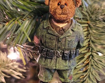 Boyd's Bears Army Bear Boxed Christmas Ornament