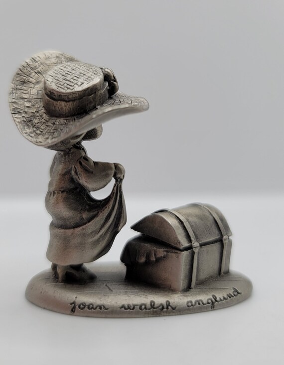 Pewter Girl Playing Dress up Figure Hallmark 1980 Joan Walsh