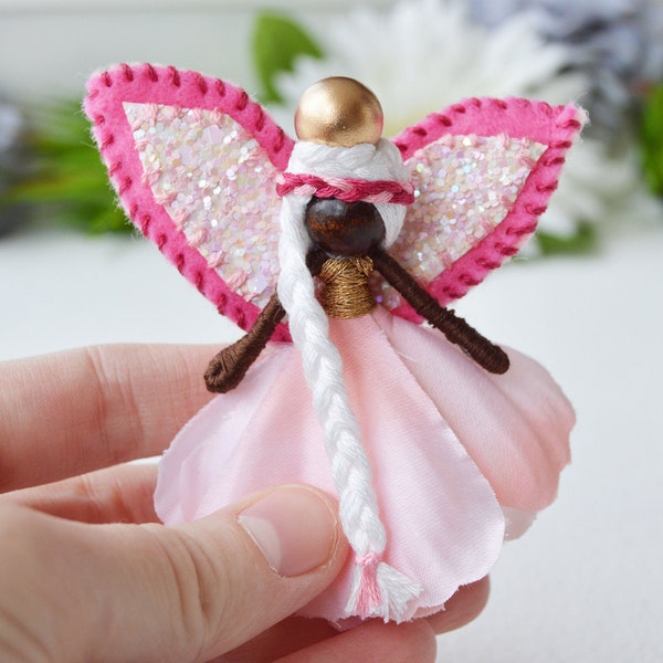 flower fairy doll, miniature fairies, waldorf fairy doll