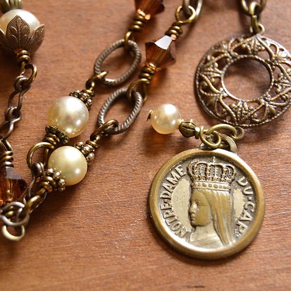 Christian Catholic Jewelry - Virgin Mary Necklace, Blessed Mother, Religious Catholic Necklace, Religious Our Lady, Mary Mother of God,