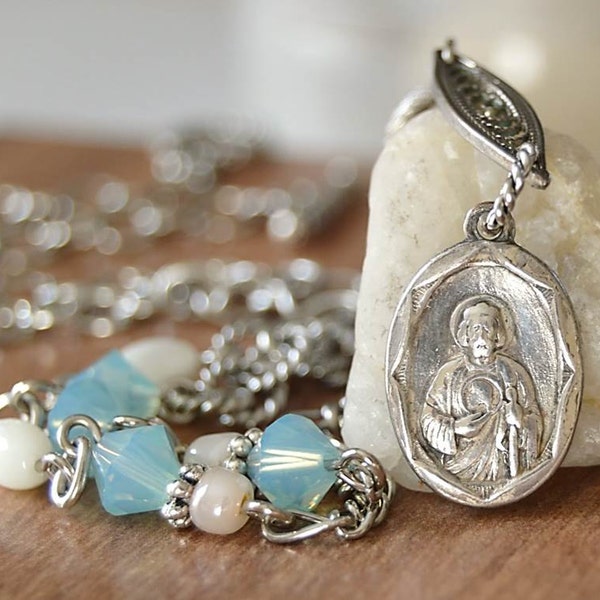 Catholic jewelry - Catholic Saint Medal Necklace, Saint Jude Necklace, Catholic Religious Jewelry, Religious Catholic Necklace, Saint gift