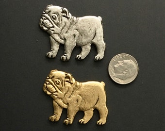 Bulldog Dog Brooch ⭐Wooden ✨ Handmade