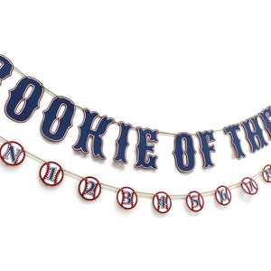 Rookie of the Year Baseball Banner | Baby's First Year Photo Garland | My Rookie Year Milestone Banner