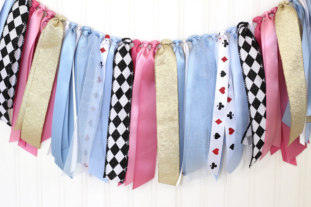 Alice Ribbons Alice in Wonderland Inspired Ribbon Garland | Tea Party First Birthday ...