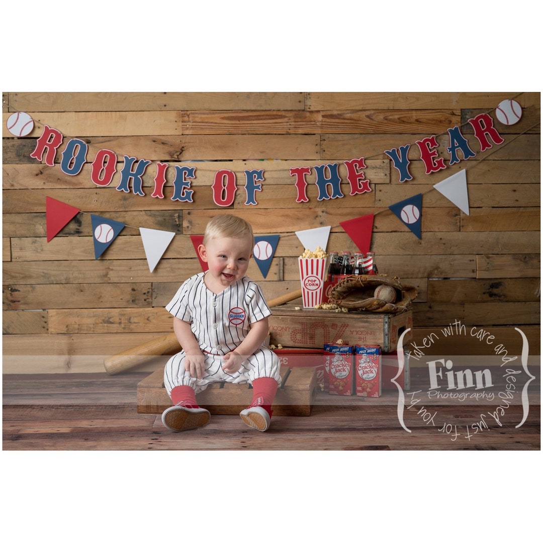 Rookie of the Year Baseball Banner: Baby's First Year Photo Garland - Etsy