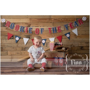 Rookie of the Year Baseball Banner | Baby's First Year Photo Garland | My Rookie Year Milestone Banner
