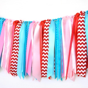 Pink Circus Ribbon Garland | Birthday Baby Bridal Shower Decor | Come One Come All