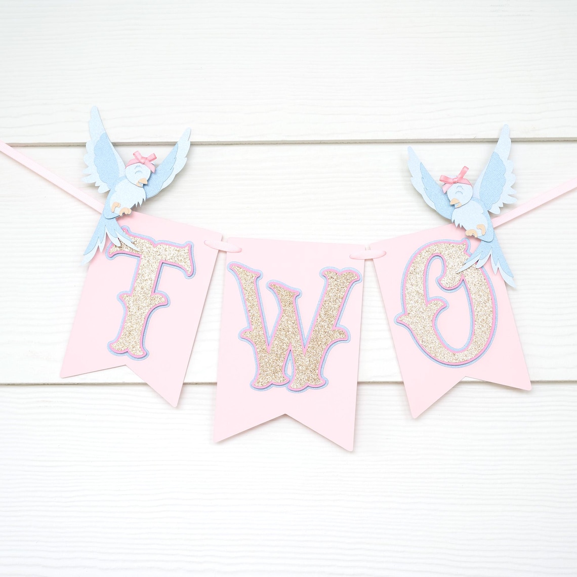 Cinderella Inspired Birthday Banner With Blue Birds | Bibbidi Bobbidi ...