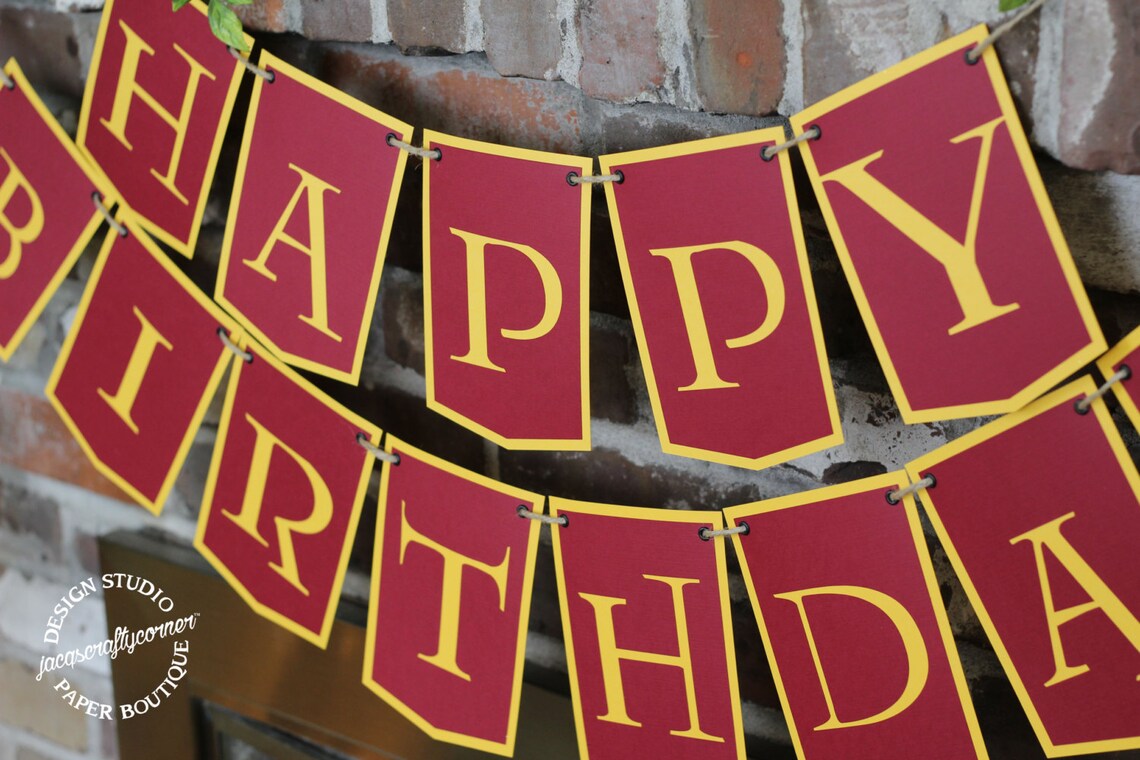 Happy Birthday Banner | Witch and Wizard Party Decorations - Etsy