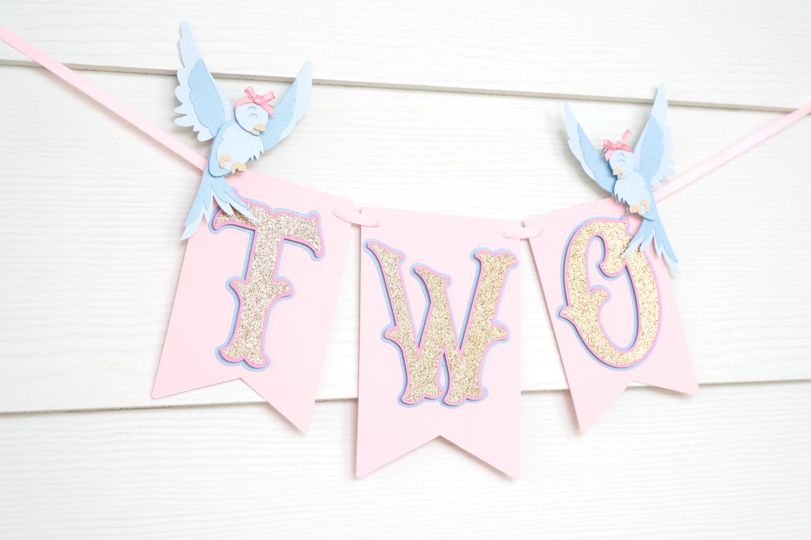 Cinderella Inspired Birthday Banner With Blue Birds | Bibbidi Bobbidi ...