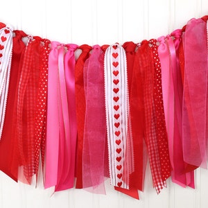 Valentine's Day Ribbon Garland | Love Bug Baby Shower | Hearts Birthday Decoration