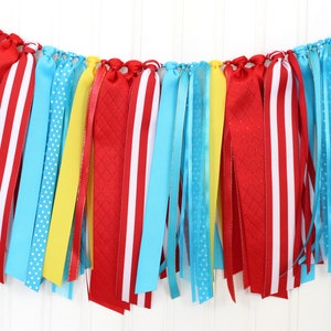 Bright Carnival Circus Ribbon Garland Birthday Baby Bridal Shower Decor Come One Come All image 1