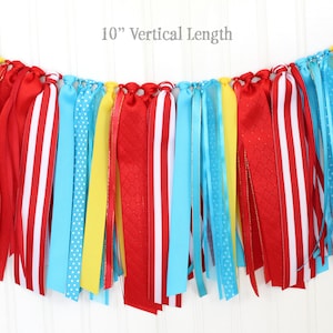 Bright Carnival Circus Ribbon Garland Birthday Baby Bridal Shower Decor Come One Come All image 2